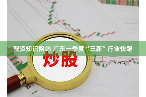 配资知识网站 广东一季度“三新”行业快跑